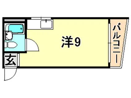 中浜ビル(ワンルーム/3階)の間取り写真