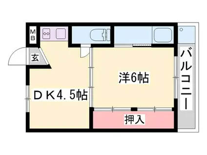 ビレッジハウス城東(1DK/1階)の間取り写真