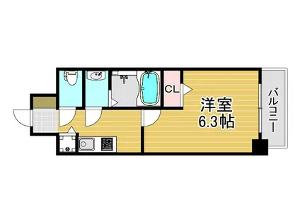 エスリードレジデンス大阪福島(1K/7階)の間取り写真