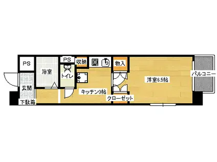 エスポアール石川(1K/3階)の間取り写真