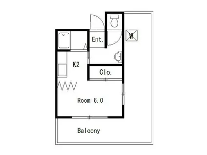 ハイツ椿坂(1K/4階)の間取り写真