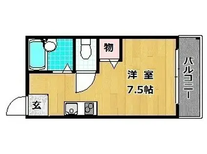 シャンテー中宮I(ワンルーム/4階)の間取り写真