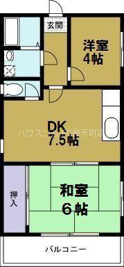 メゾンシルク(2DK/3階)の間取り写真