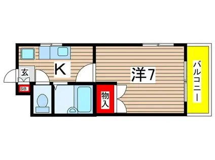 ミヤマエ弐番館(1K/4階)の間取り写真