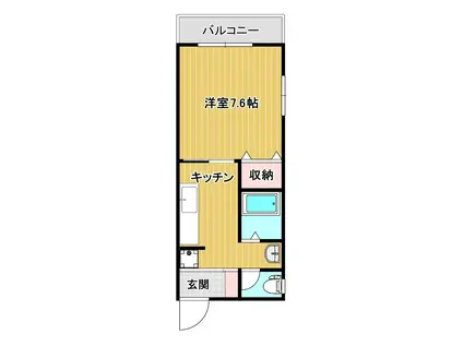 キングマンション(1K/1階)の間取り写真
