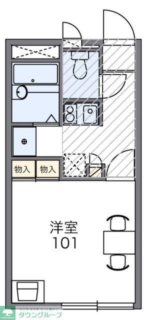 レオパレスポートサイド(1K/1階)の間取り写真