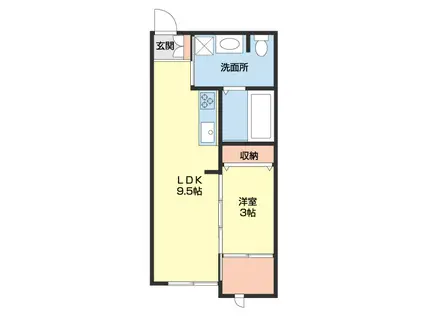 KOYA 430(1LDK/1階)の間取り写真
