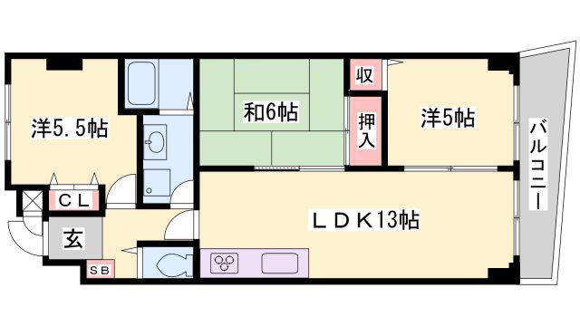 ブルー・エス(3LDK/3階)の間取り写真