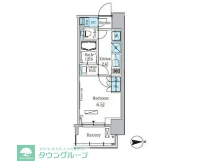 パークアクシス木場(1K/11階)の間取り写真