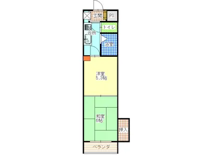 ジョイナス曙町(2K/1階)の間取り写真