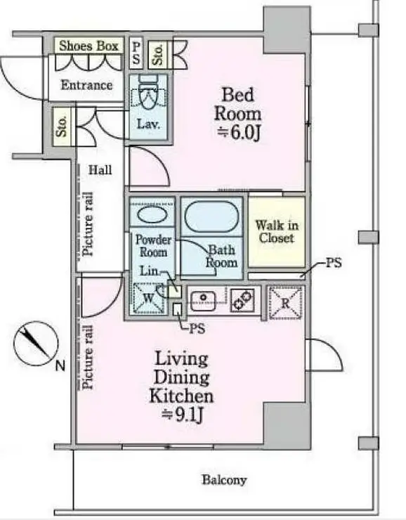 リージア海老名ビナフロント 8階階 間取り