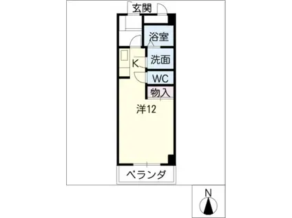 WAVE21(ワンルーム/3階)の間取り写真