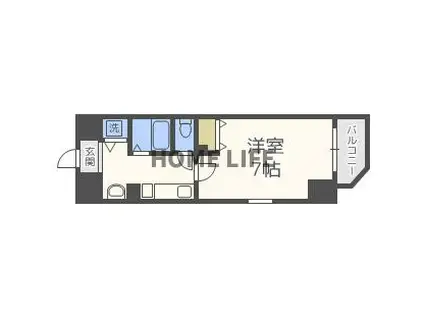 ジュネーゼグラン難波ミラージュ(1K/6階)の間取り写真