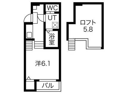 吹上パークタワー31F(1K/1階)の間取り写真