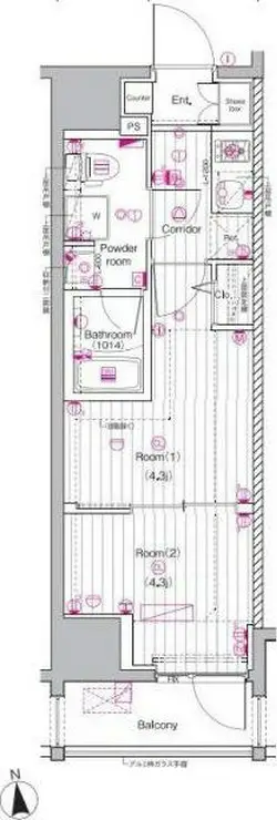 PREMIUM CUBE 上野 5階階 間取り