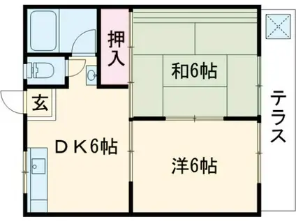 ハイツ小嶋(2DK/1階)の間取り写真