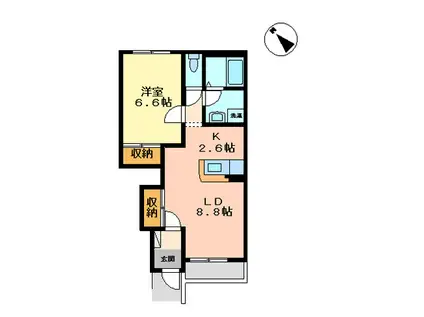 サンコーポ2号館(1LDK/1階)の間取り写真