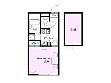 レオパレスASAHI(1K/2階)の間取り写真