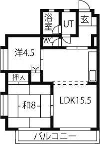 第18オオタビル(2LDK/2階)の間取り写真