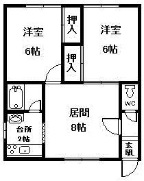 ニューポート(2LDK/2階)の間取り写真