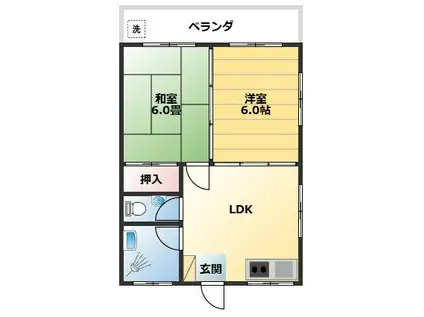 東宝ビル10(2DK/2階)の間取り写真