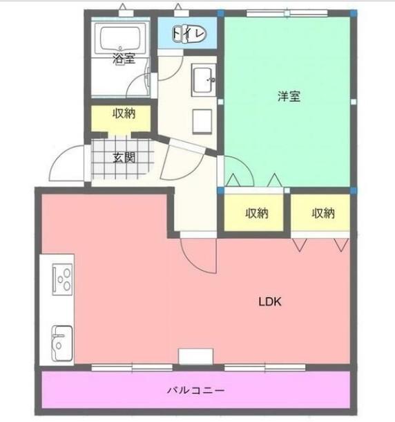 エクレール籠上(1LDK/2階)の間取り写真