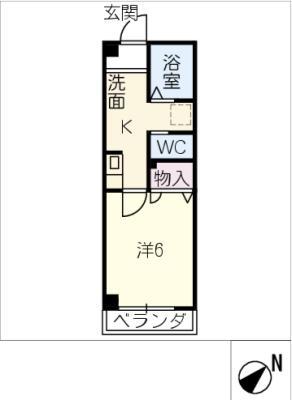 LENOX RESIDENCE(1K/2階)の間取り写真