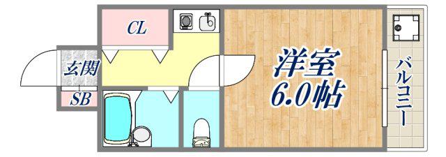 DMC北城内(1K/3階)の間取り写真