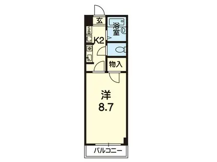 シティマンションカワヅ(1K/2階)の間取り写真