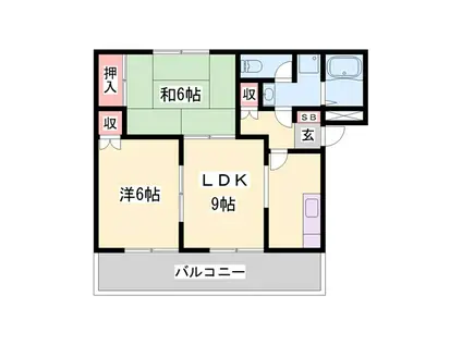 ピュアパレス(2LDK/2階)の間取り写真