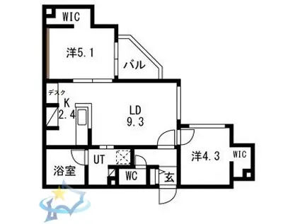 TERRACE SAKURA(2LDK/3階)の間取り写真