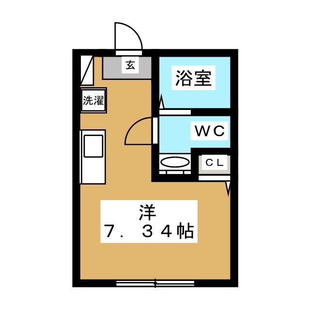 ラテラスCK富岡西(ワンルーム/1階)の間取り写真