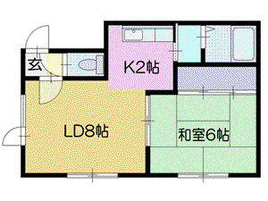 コーエーハイツ(1LDK/2階)の間取り写真