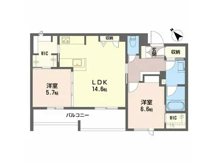 オルキデア クオーレ(2LDK/3階)の間取り写真