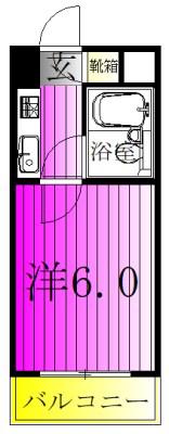 ジュネパレス新松戸第14(1K/5階)の間取り写真