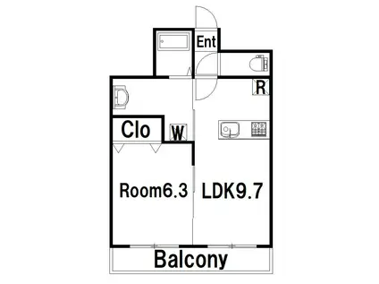 ANGELIQUE(1LDK/2階)の間取り写真