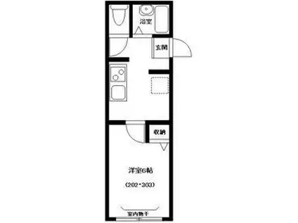 カーサ コモド(1K/3階)の間取り写真