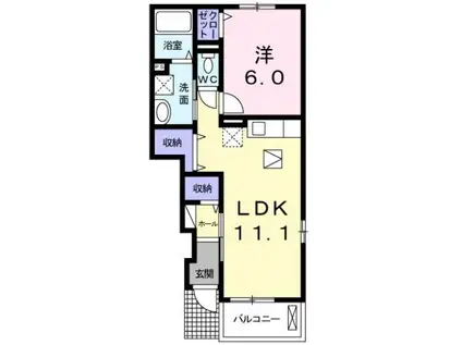 エアリー・コート(1LDK/1階)の間取り写真