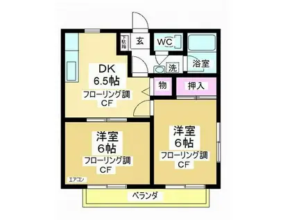 ベルメゾンITO-B(2DK/1階)の間取り写真