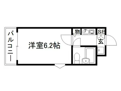 デトム・ワン衣笠(1K/4階)の間取り写真