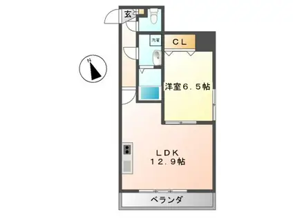 ラファサード(1LDK/4階)の間取り写真