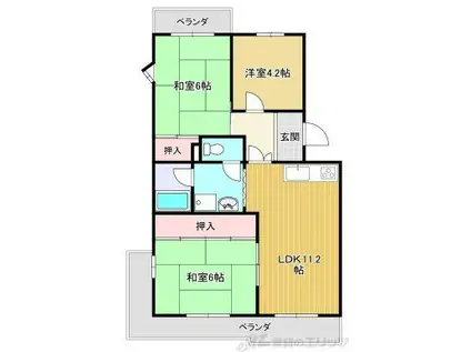 レジデンス吉川2号棟(3LDK/3階)の間取り写真