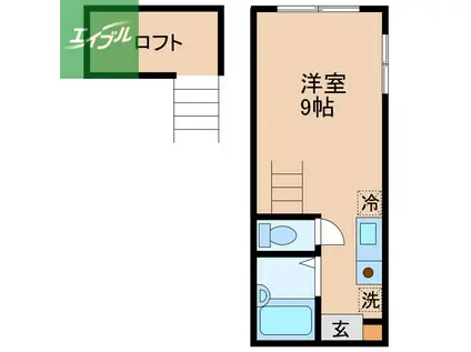 フリーダム本原(ワンルーム/3階)の間取り写真