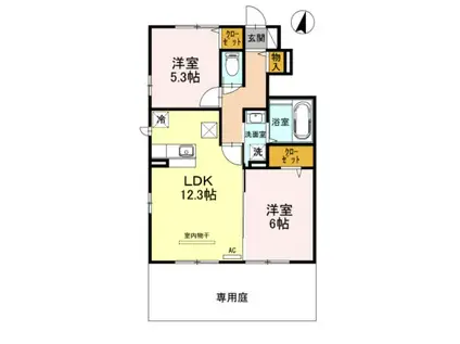 ファヴォーレIII(2LDK/1階)の間取り写真