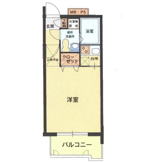 エステート・モア・天神倶楽部(1K/4階)の間取り写真