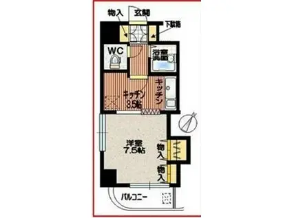 セザール琴似(1DK/8階)の間取り写真