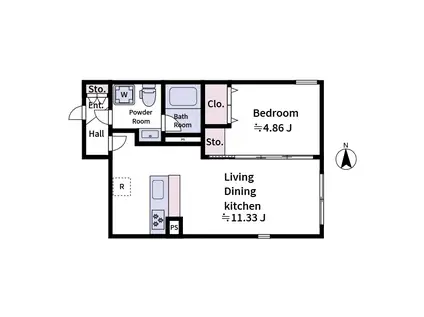 ALATO OYAMA(1LDK/1階)の間取り写真