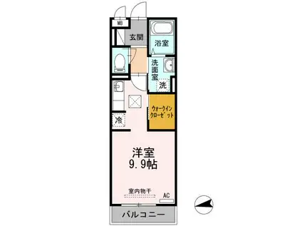 メゾンエトワール雲雀町(ワンルーム/1階)の間取り写真