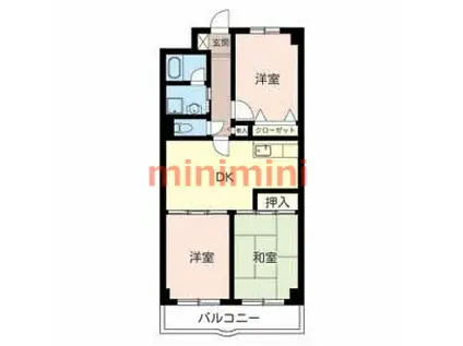 HARMONY大池(3DK/3階)の間取り写真