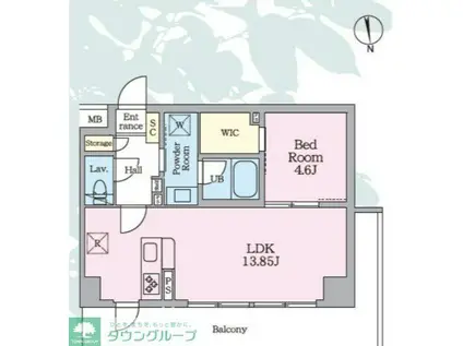 DAIWA GRACE MAISON FUTAKOTAMAGAWA(1LDK/3階)の間取り写真